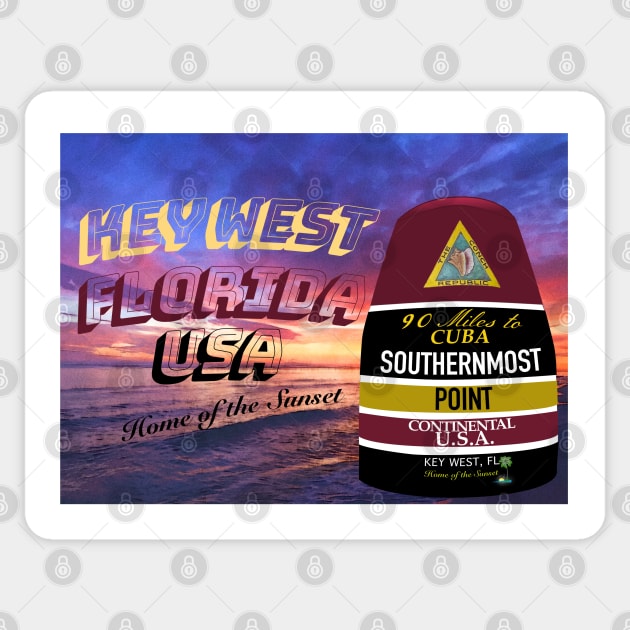 Key West! Home of the sunset! Sticker by Lgoodstuff